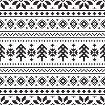 Merry Christmas Seamless Pattern Vector Stock Illustration