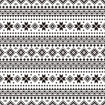 Merry Christmas Seamless Pattern Vector. Xmas Aztec shape and geometry design Stock Illustration