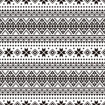 Merry Christmas Seamless Pattern Vector. Xmas Aztec shape and geometry design Stock Illustration