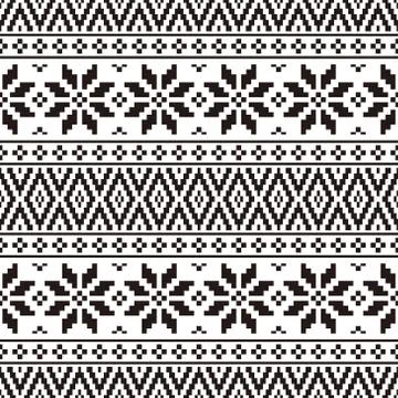 Merry Christmas Seamless Pattern Vector. Xmas Aztec shape and geometry design Illustrazione stock