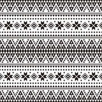 Merry Christmas Seamless Pattern Vector. Xmas Aztec shape and geometry design Stock Illustration