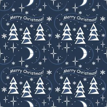 Merry Christmas seamless vector background Stock Illustration