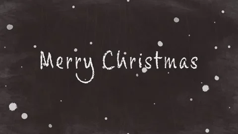 Merry Christmas - Simple Chalk Text Animation on Blackboard(HD) Stock Footage 319428927