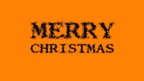 Merry Christmas smoke text effect orange isolated background Stock Footage 139627075