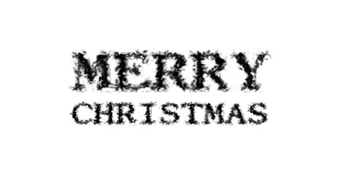 Merry Christmas smoke text effect white isolated background Stock Footage 139627087