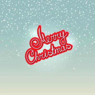 Merry Christmas on Snowfall Background Stock Illustration