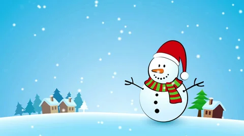 Merry Christmas Snowman  loop Stock Footage 32208672