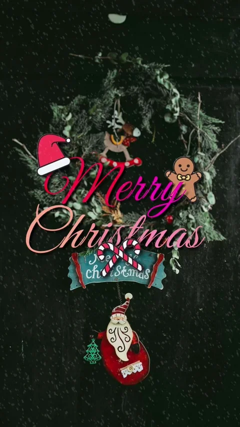 Merry Christmas Snowman Text Animation Motion Design Video Video stock 292913183