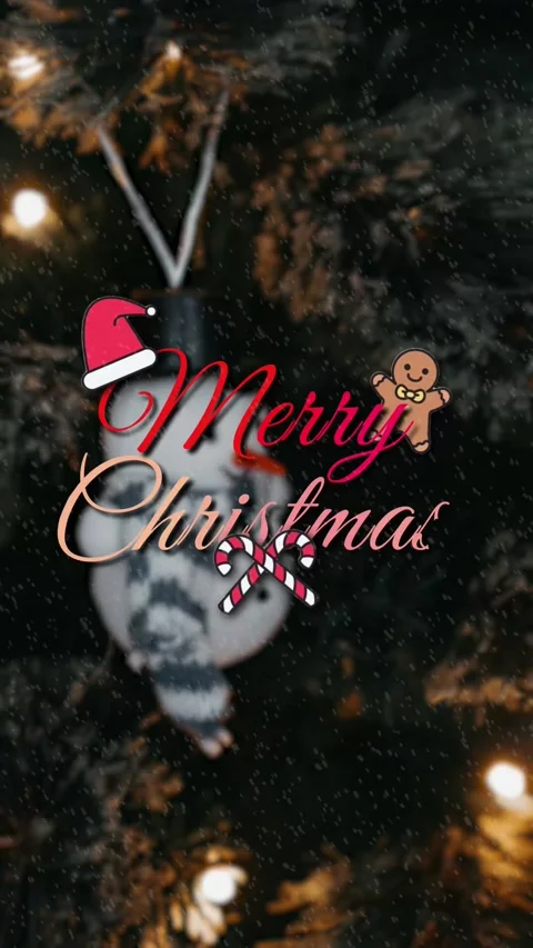 Merry Christmas Snowman Text Animation Motion Design Video Stock Footage 293282918