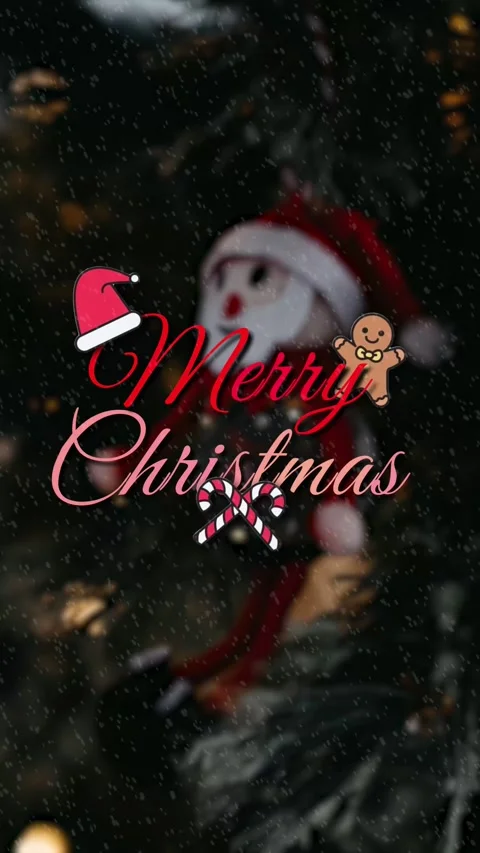 Merry Christmas Snowman Text Animation Motion Design Video Stock Footage 293282946