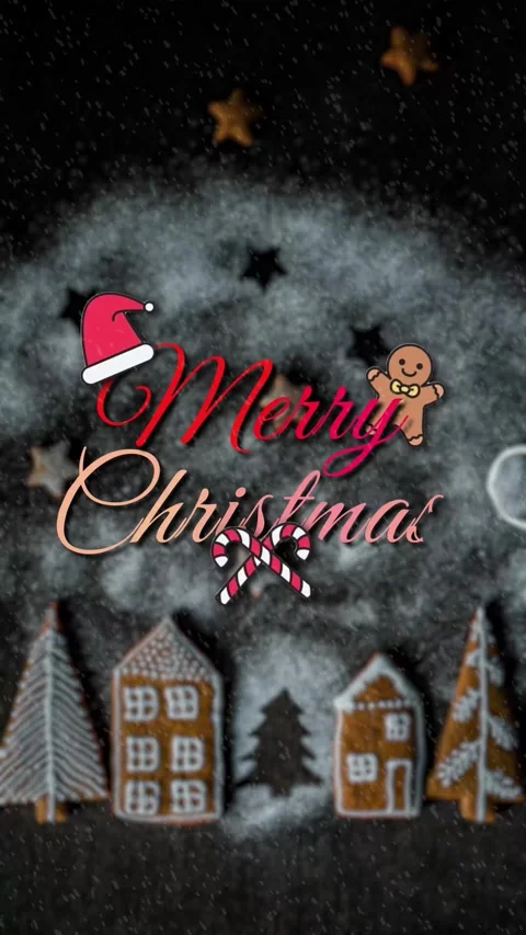 Merry Christmas Snowman Text Animation Motion Design Video Stock Footage 293282980