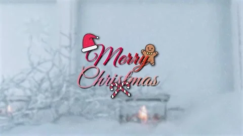 Merry Christmas Snowman Text Animation Motion Design Video Stock Footage 293682053