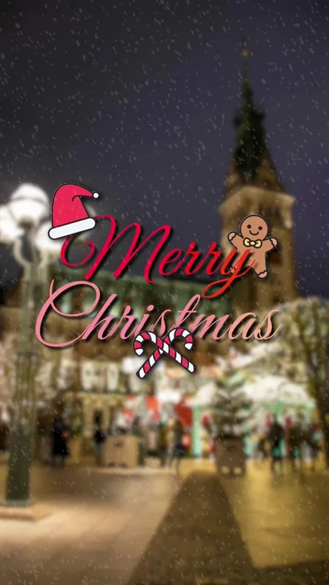 Merry Christmas Snowman Text Animation Motion Design Video Stock Footage 294039341
