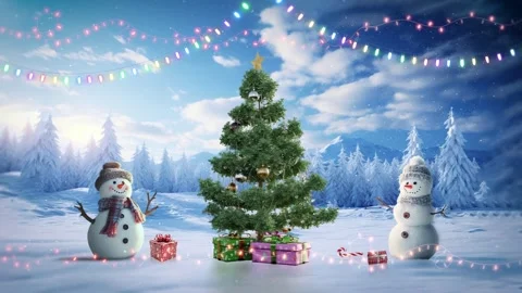 Merry Christmas snowy background loop Stock Footage 295326356