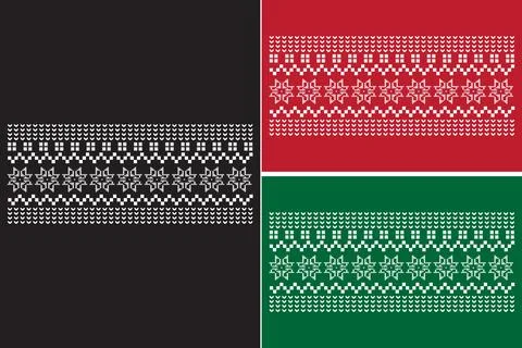 Merry Christmas sweater knitting pattern Stock Illustration