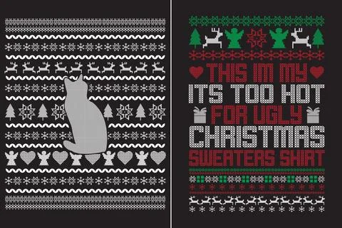 Merry Christmas sweater knitting pattern Stock Illustration