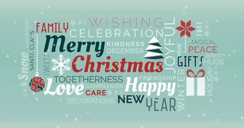 Merry Christmas tag cloud Stock Footage 99771486