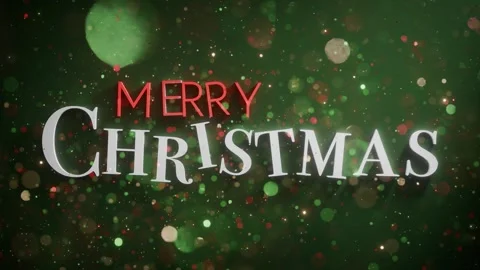 Merry Christmas Text Animation with Falling Glitter, Particles, Physics Dro.. Stock Footage 323094530
