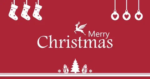Merry Christmas text animation Vídeo Stock 336456249