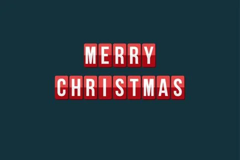 Merry Christmas Text Blocks on Dark Background Minimal Holiday Typography Stock Illustration