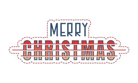 Merry Christmas text design Stock Illustration