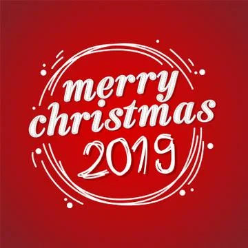 Merry Christmas text design. Vector logo, typography Stock Illustration