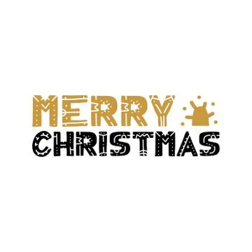 Merry Christmas text design. Vector logo, typography. Usable as banner, greet 스톡 일러스트