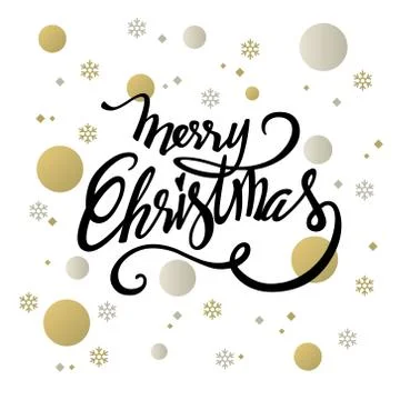 Merry Christmas text design. Vector logo, typography. Stock Illustration