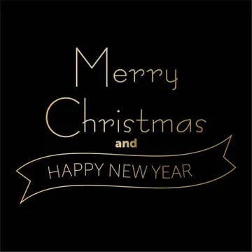 Merry Christmas text design. Vector logo, typography. Usable as banner, greeting Stock Illustration