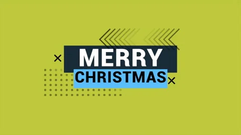 Merry Christmas text with geometric pattern on yellow gradient Stock Footage 255869771