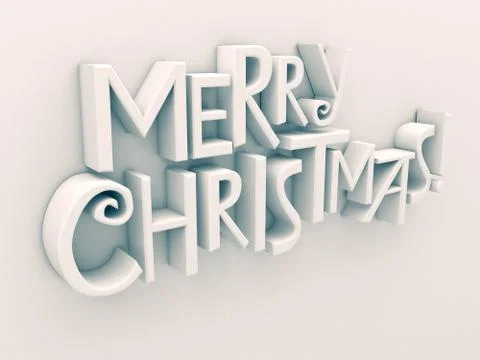 Merry christmas text isolated Illustrazione stock