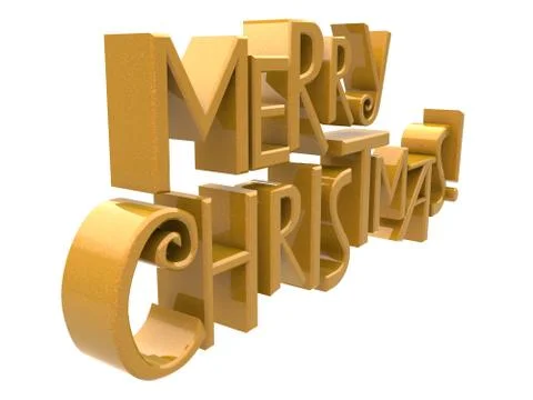 Merry christmas text isolated Stock Illustration
