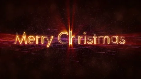 "Merry Christmas" text loop animation over dark animated background Stock Footage 98154507