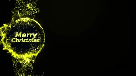Merry Christmas Text in Particles Stock Footage 43490872