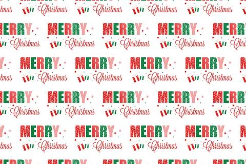 Merry Christmas Text Pattern. Stock Illustration