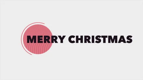 Merry Christmas text with red circle on white gradient 動画素材 255869739