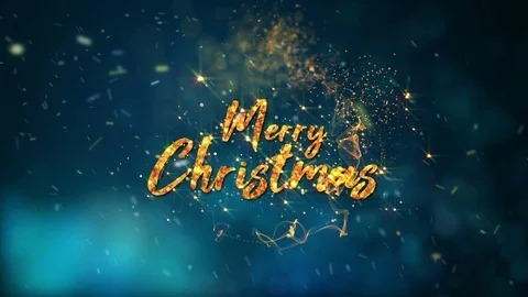 Merry Christmas Text Revealed by Magic Particles Motion Graphics 4K Stock Footage 95970022