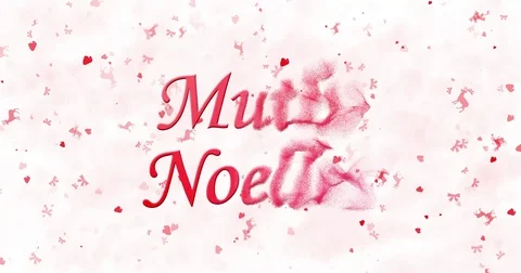 Merry Christmas text in Turkish "Mutlu Noeller" formed from dust and turns to Stock Footage 70243249