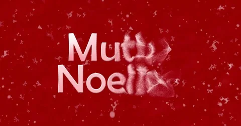 Merry Christmas text in Turkish "Mutlu Noeller" formed from dust and turns to Video stock 70465076