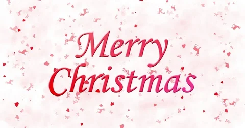Merry Christmas text turns to dust from bottom on white animated background Stock Footage 70526478