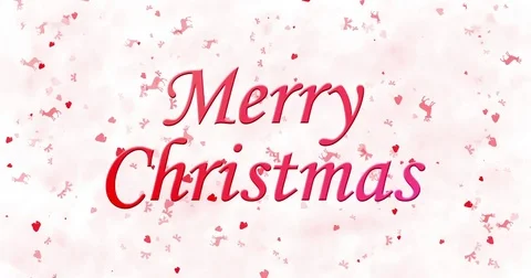 Merry Christmas text turns to dust from bottom on white animated background Stock Footage 70529164
