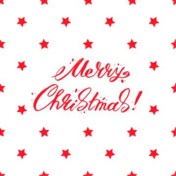 Merry Christmas text vector design. Lettering usable as banner, greeting card Stock Illustration