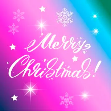 Merry Christmas text vector design. Lettering usable as banner, greeting card Stock Illustration