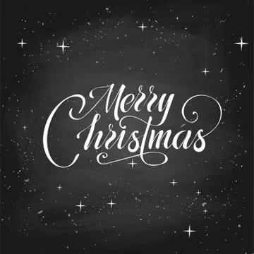 Merry christmas text vector on white background. Lettering for invitation, we Stock Illustration