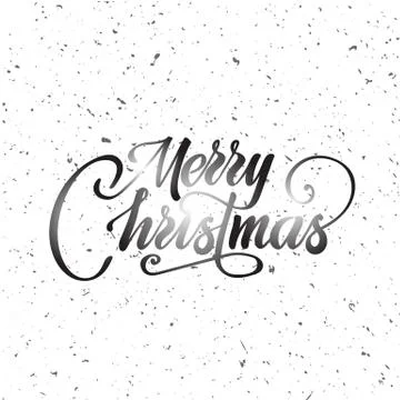 Merry christmas text vector on white background. Lettering for invitation Stock Illustration