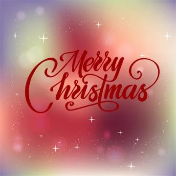 Merry christmas text vector on white background. Lettering for invitation Stock Illustration