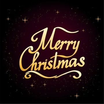 Merry christmas text vector on white background. Lettering for invitation Stock Illustration