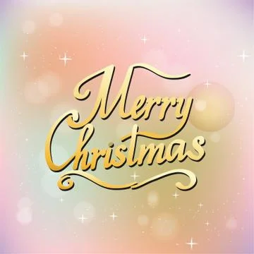 Merry christmas text vector on white background. Lettering for invitation Stock Illustration