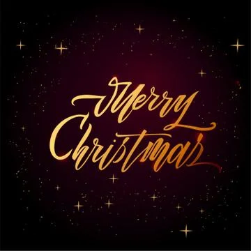 Merry christmas text vector on white background. Lettering for invitation Stock Illustration