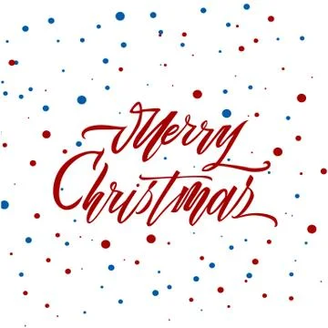 Merry christmas text vector on white background. Lettering for invitation Stock Illustration